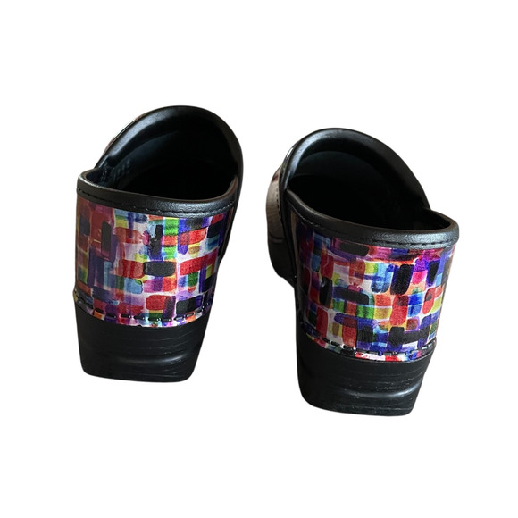DANSKO Size EU 39/8.5-9 Colorblock Leather Slip-On Comfort Professional Clogs - Picture 8 of 9